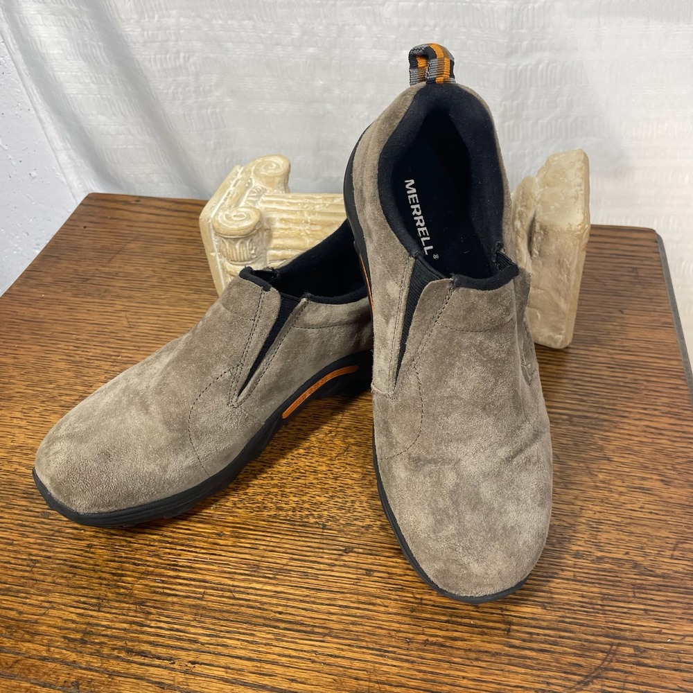 Merrell Jungle Moc Kids Suede Leather Slip On Shoes Taupe J95635 Size 5M